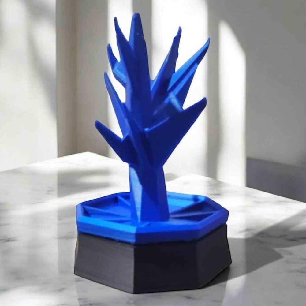3D Printed Abstract Jewelry Box With Display